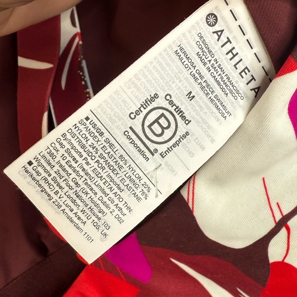 NWT Athleta Hermosa One Piece Swimsuit Hero Bloom Decadent Chocolate Medium - Picture 6 of 11